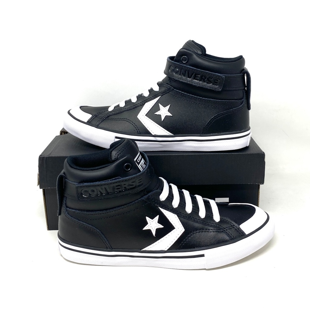Converse Pro Blaze Strap All Star High Top Black Leather Women Sneakers 663608C - Picture 7 of 11